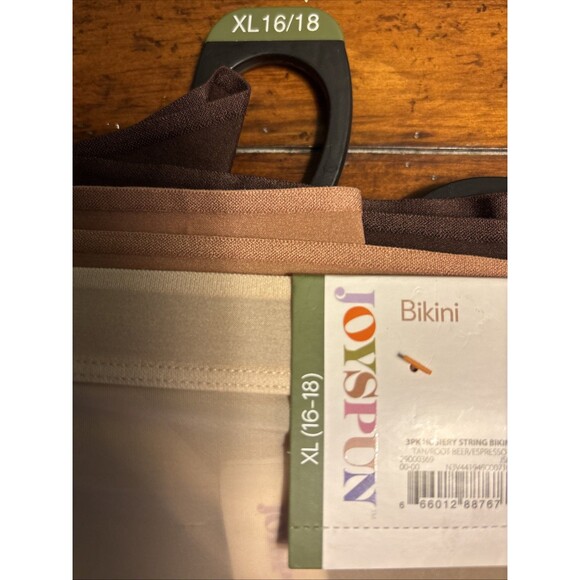 New Joyspun String Bikini Underwear XL 16/18 Nylon Panties 3 Pack NWT - Picture 3 of 3